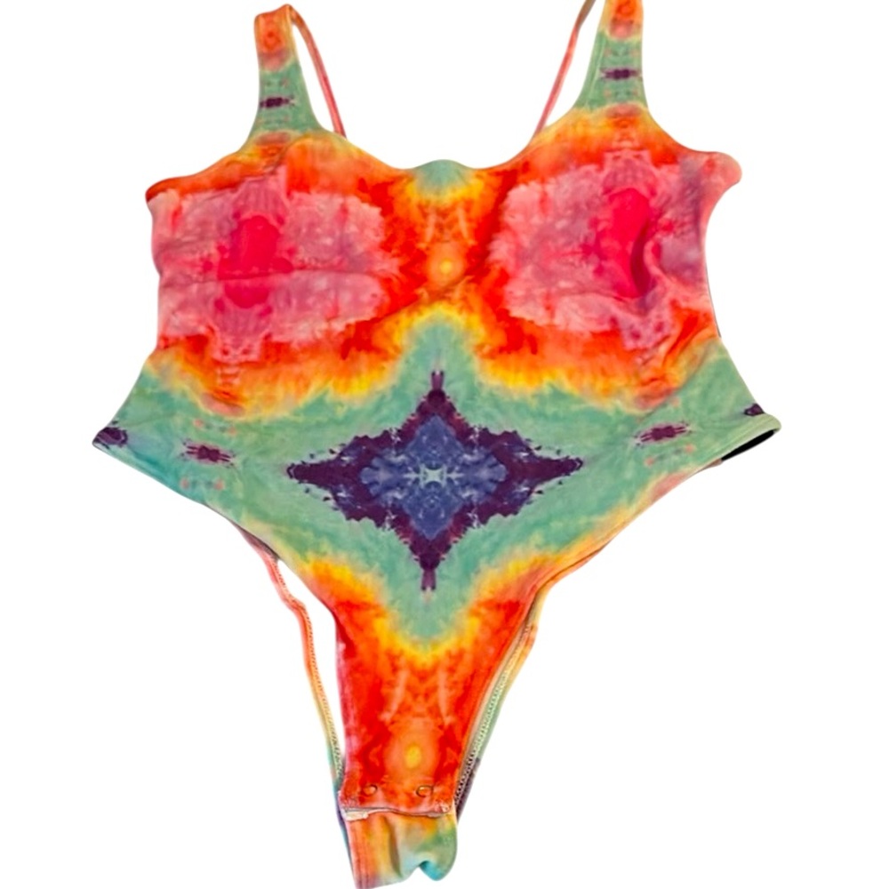 Forever 21 PEPSI tie dye one piece bathing/swim suit, L